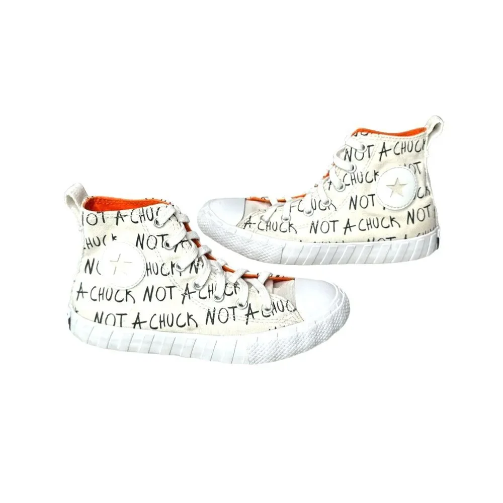 CONVERSE Not‎ A Chuck Youth White Canvas Sneakers 373170C Size 2